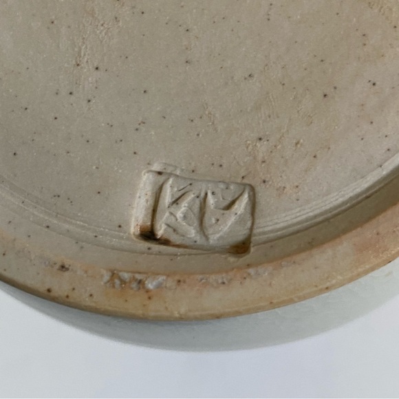 Vintage Brown and Tan Stoneware Crock Farmhouse Creamer Signed 6” Syrup Pitcher - Picture 13 of 16